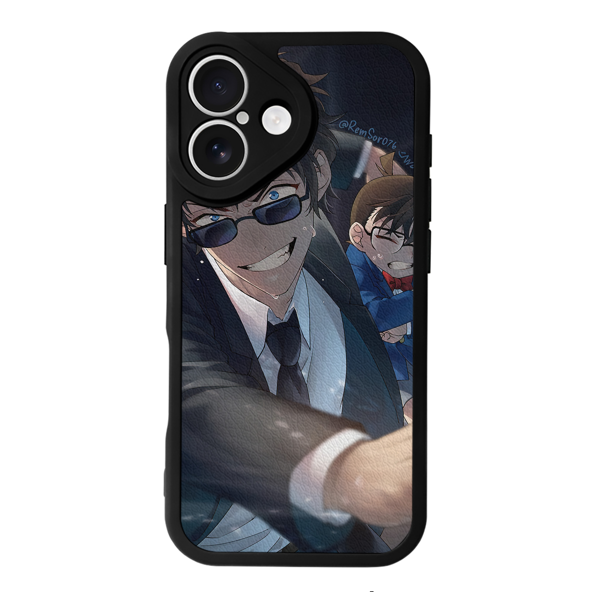 （画像用） 名探偵コナン Detective Conan 【iPhone 16シリーズ対応】シリコンスマホケース（レザー調） 材質：シリコン